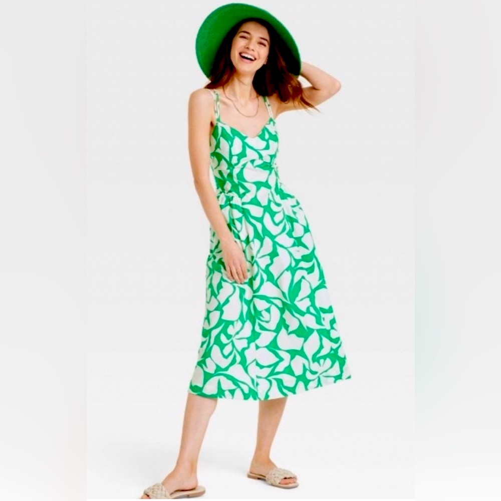 Women's Sleeveless Dress - A New Day™ Green Floral XS